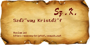 Szávay Kristóf névjegykártya